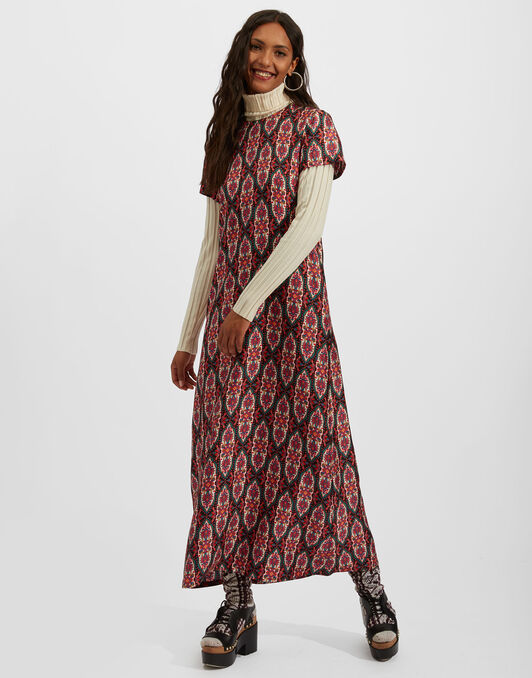 Swing Dress La DoubleJ: Pink Tapestry Swing Dress La DoubleJ: Pink Tapestry DRE0001SIL001