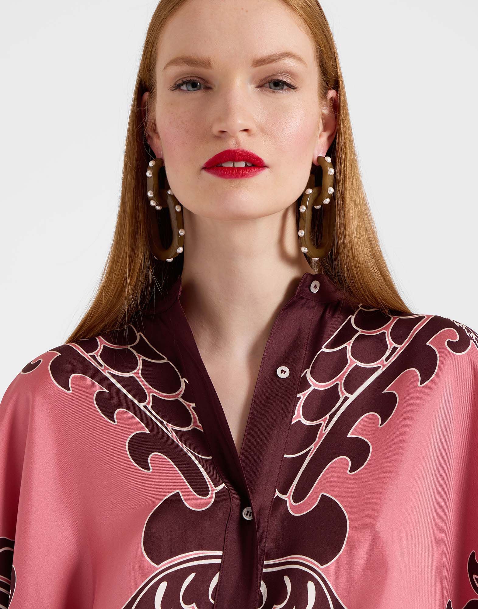 Foulard Shirt La DoubleJ: Oltrarno Placée Pink SHI0167LAC008