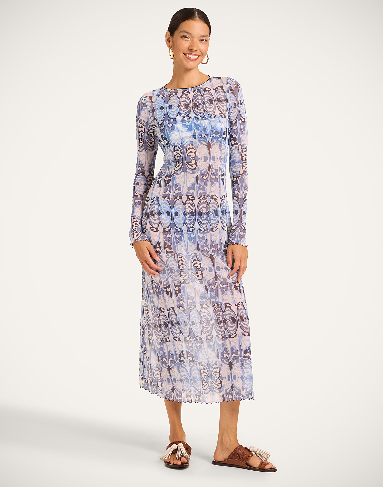 Slinky Swing Dress La DoubleJ: Cocoon Blue Slinky Swing Dress La DoubleJ: Cocoon Blue DRE1104TUL003