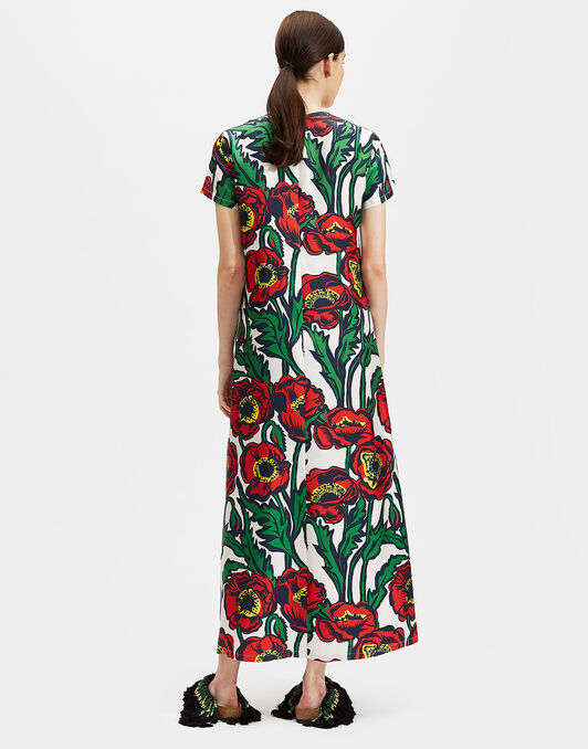 Swing Dress La DoubleJ: Big Blooms Bianco Swing Dress La DoubleJ: Big Blooms Bianco DRE0001SIL001