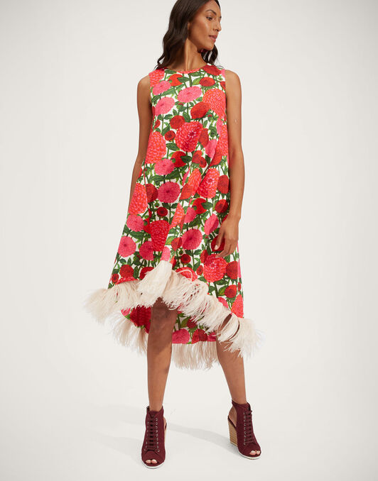 La Scala High Dress (With Feathers) La DoubleJ: Pink Dahlias La Scala High Dress (With Feathers) La DoubleJ: Pink Dahlias DRE0211COT005