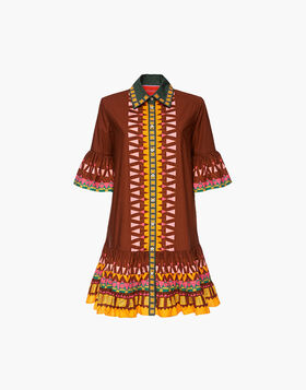 Choux Dress La DoubleJ: Sunset Verde Placée DRE0205COT015
