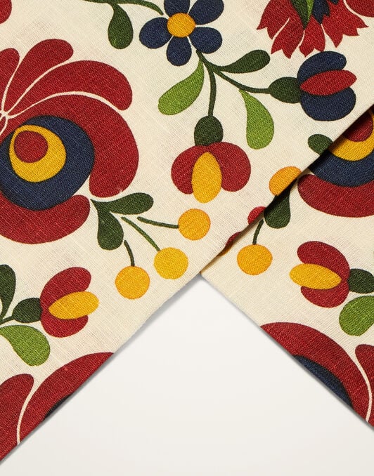 Large Tablecloth La DoubleJ: Windflower Placée Bordeaux TBC0018LIN008