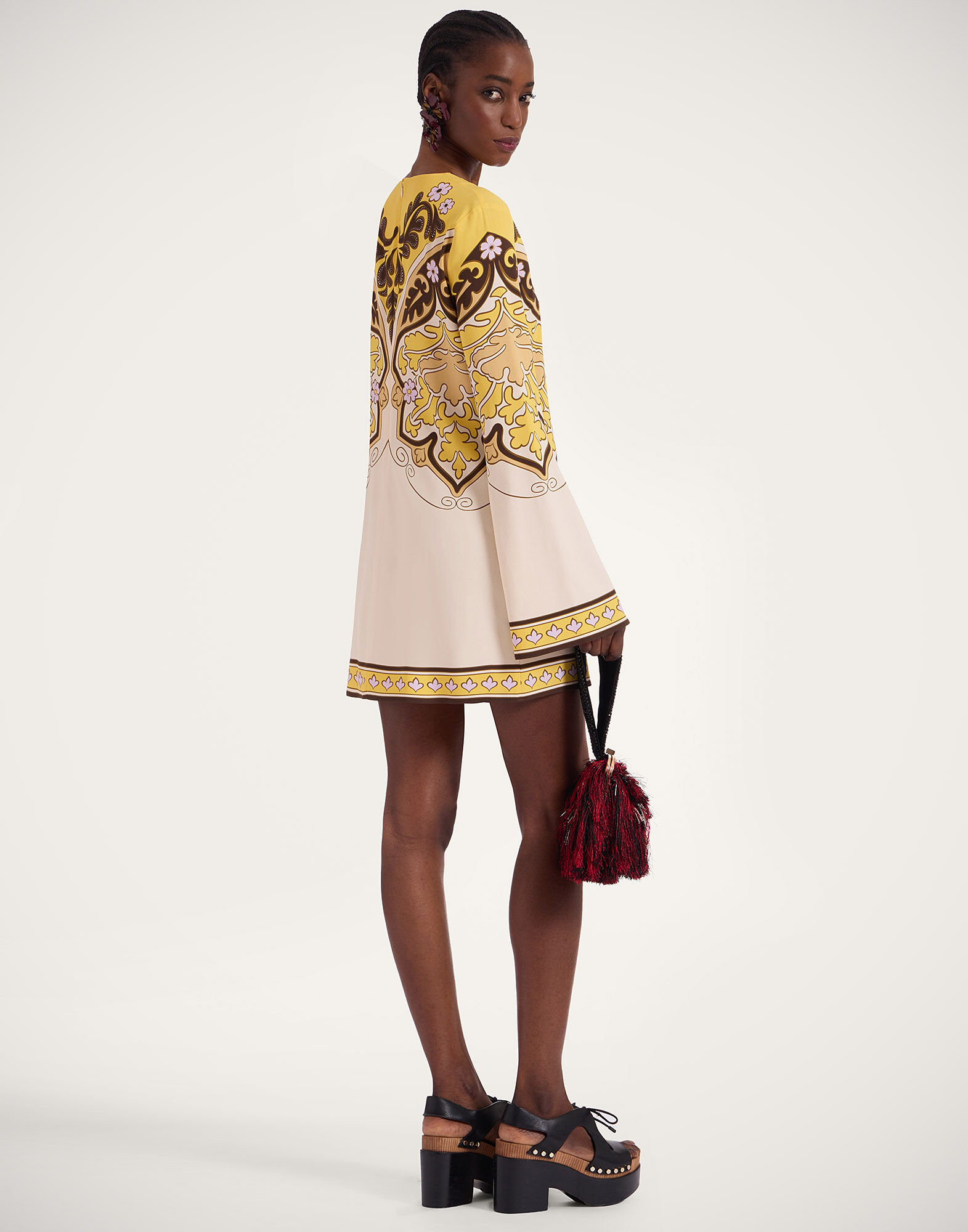 Mini Supreme Swing Dress La DoubleJ: Spells Placée Yellow DRE0619VIS011