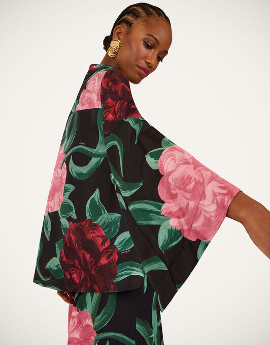 Make An Exit Top La DoubleJ: Peony Black TOP0179SIL001