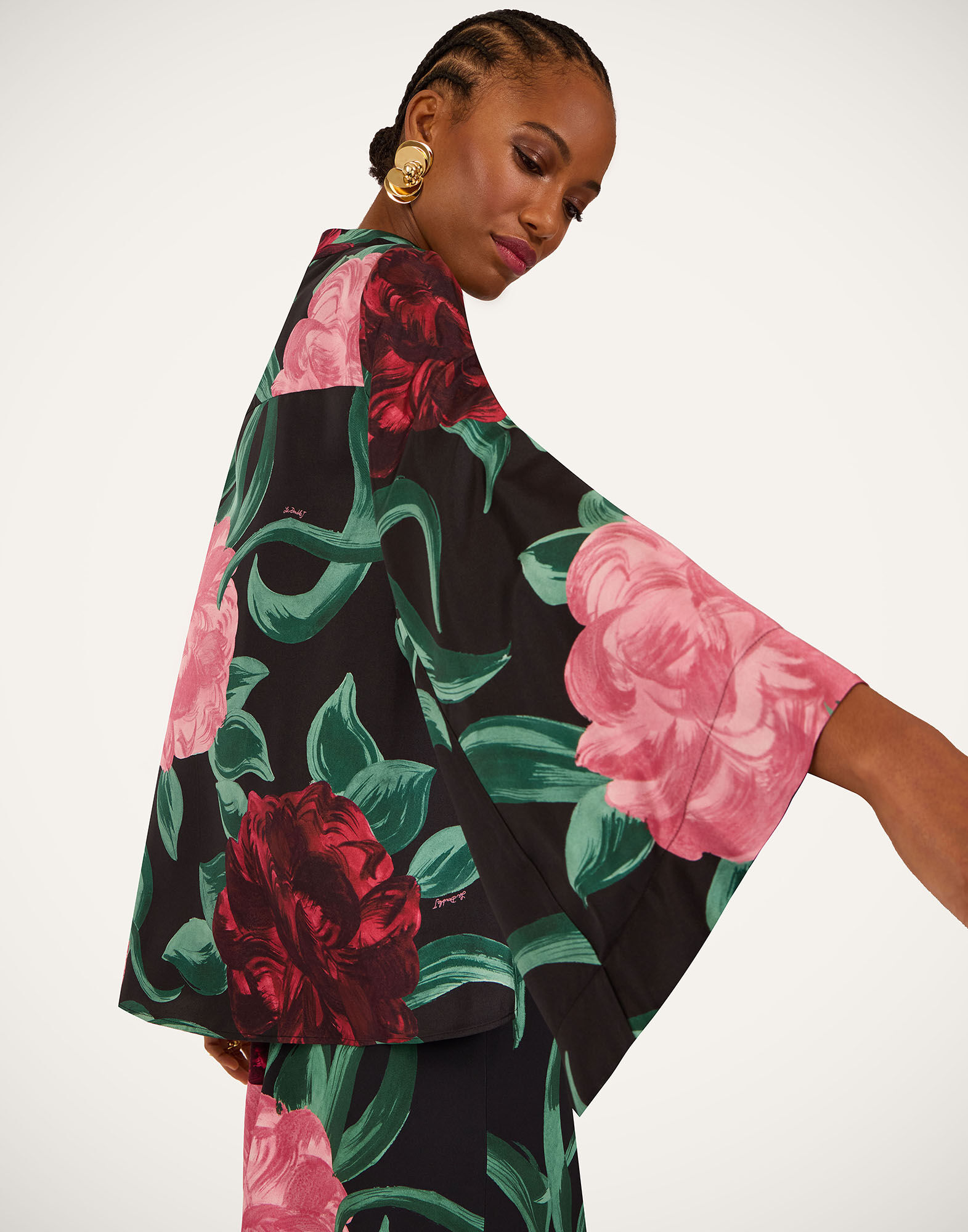 Make An Exit Top La DoubleJ: Peony Black TOP0179SIL001