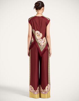 Palazzo Pants La DoubleJ: Kells Swirl Placée Burgundy TRO0026SIL006
