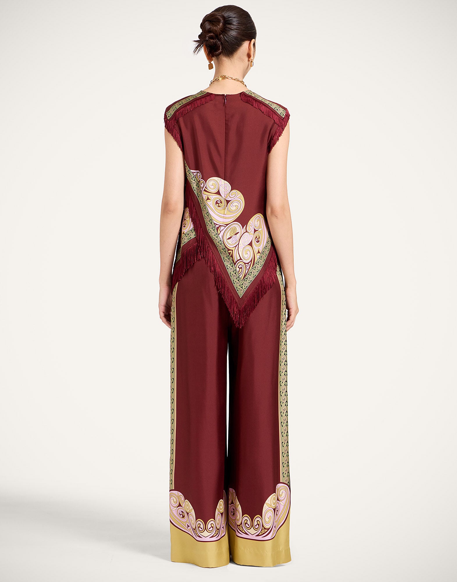 Palazzo Pants La DoubleJ: Kells Swirl Placée Burgundy Palazzo Pants La DoubleJ: Kells Swirl Placée Burgundy TRO0026SIL006