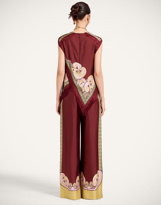 Palazzo Pants La DoubleJ: Kells Swirl Placée Burgundy Palazzo Pants La DoubleJ: Kells Swirl Placée Burgundy TRO0026SIL006