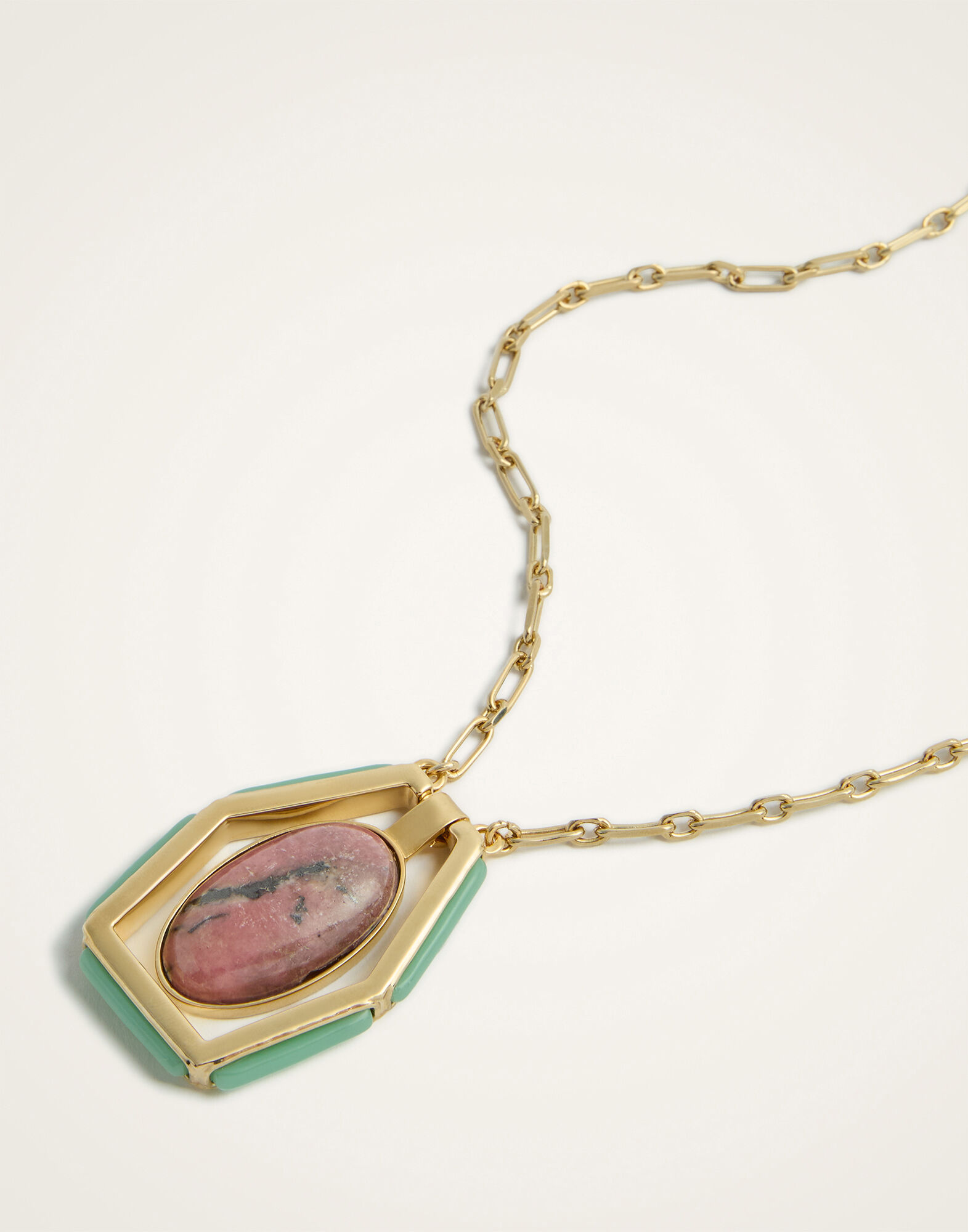 Power Portal Necklace La DoubleJ: 24K Gold Plate & Rhodonite Power Portal Necklace La DoubleJ: 24K Gold Plate & Rhodonite NEC0055MET001