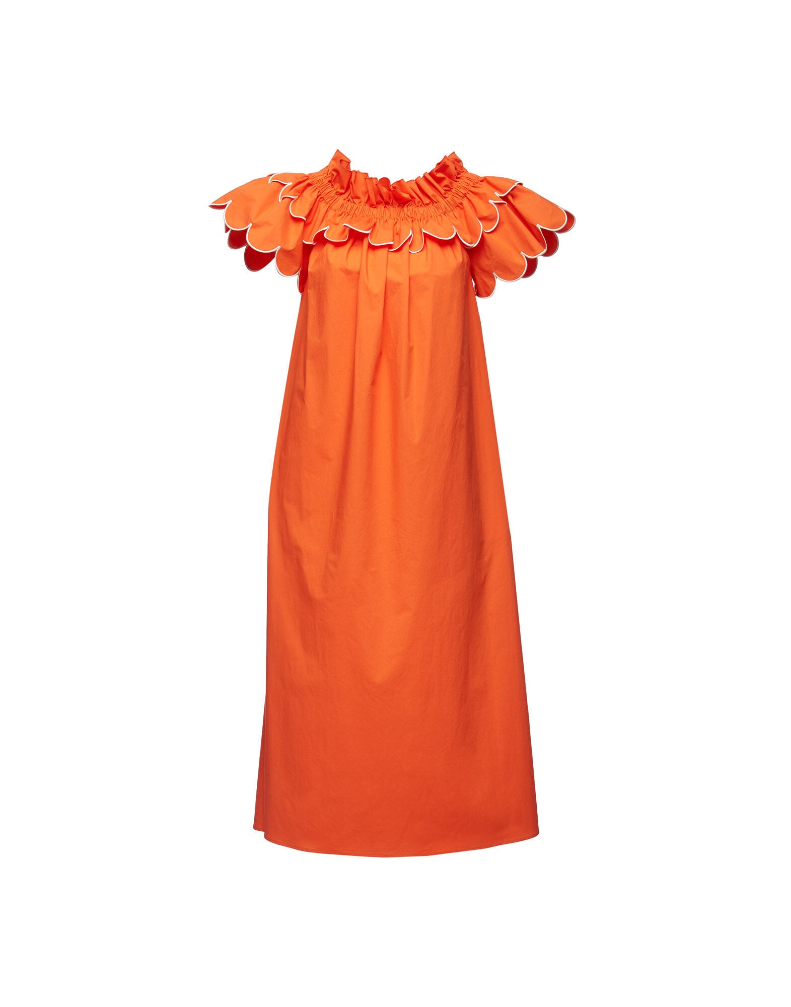 Breakfast Dress Embroidered La DoubleJ: Solid Coral Breakfast Dress Embroidered La DoubleJ: Solid Coral DRE0504COT043
