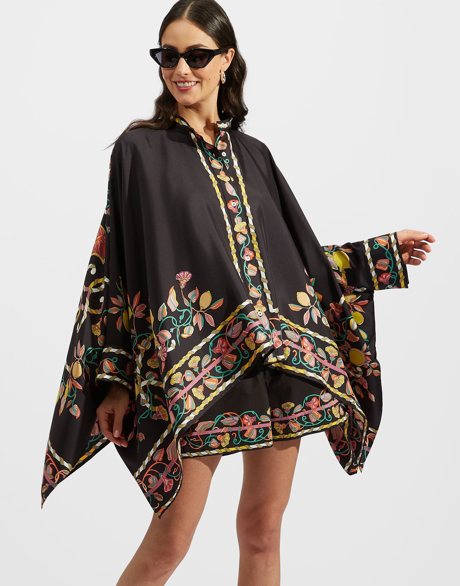 Foulard Shirt La DoubleJ: Borboni Placée Nero SHI0167LAC008