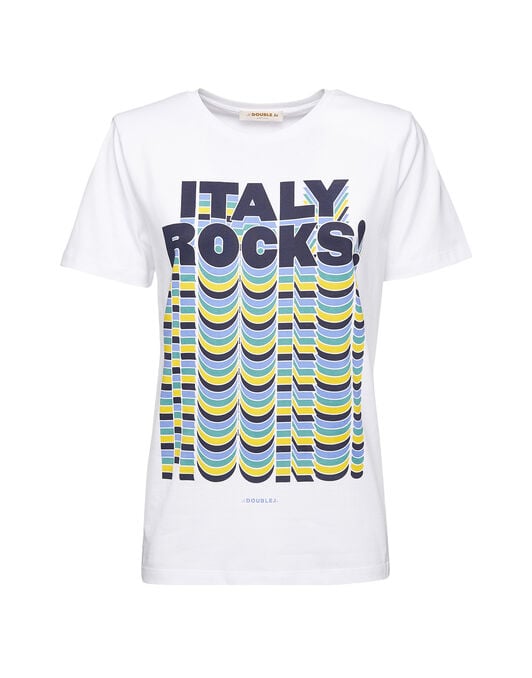 Slogan T-shirt La DoubleJ: Italy Rocks Slogan T-shirt LaDoubleJ: Italy Rocks SHI0031JER010