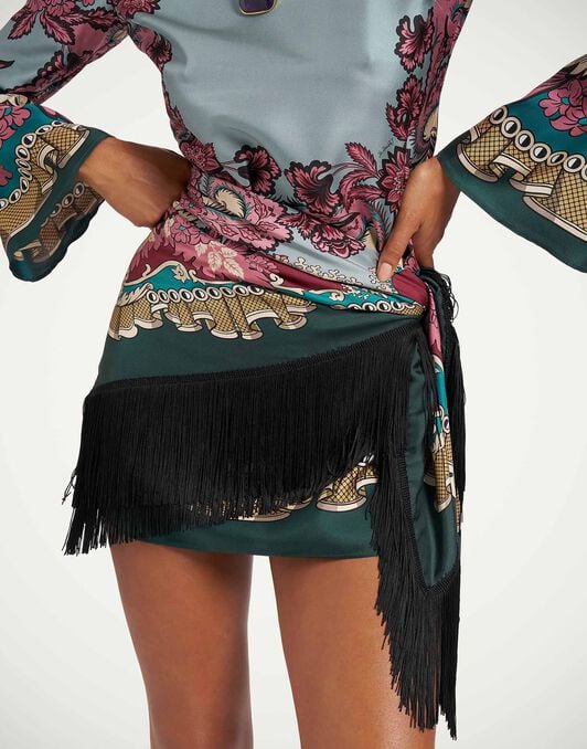 Reversible Fringe Foulard 90 La DoubleJ: Symposium Placée Light Blue Reversible Fringe Foulard 90 La DoubleJ: Symposium Placée Light Blue SCA0073SIL006