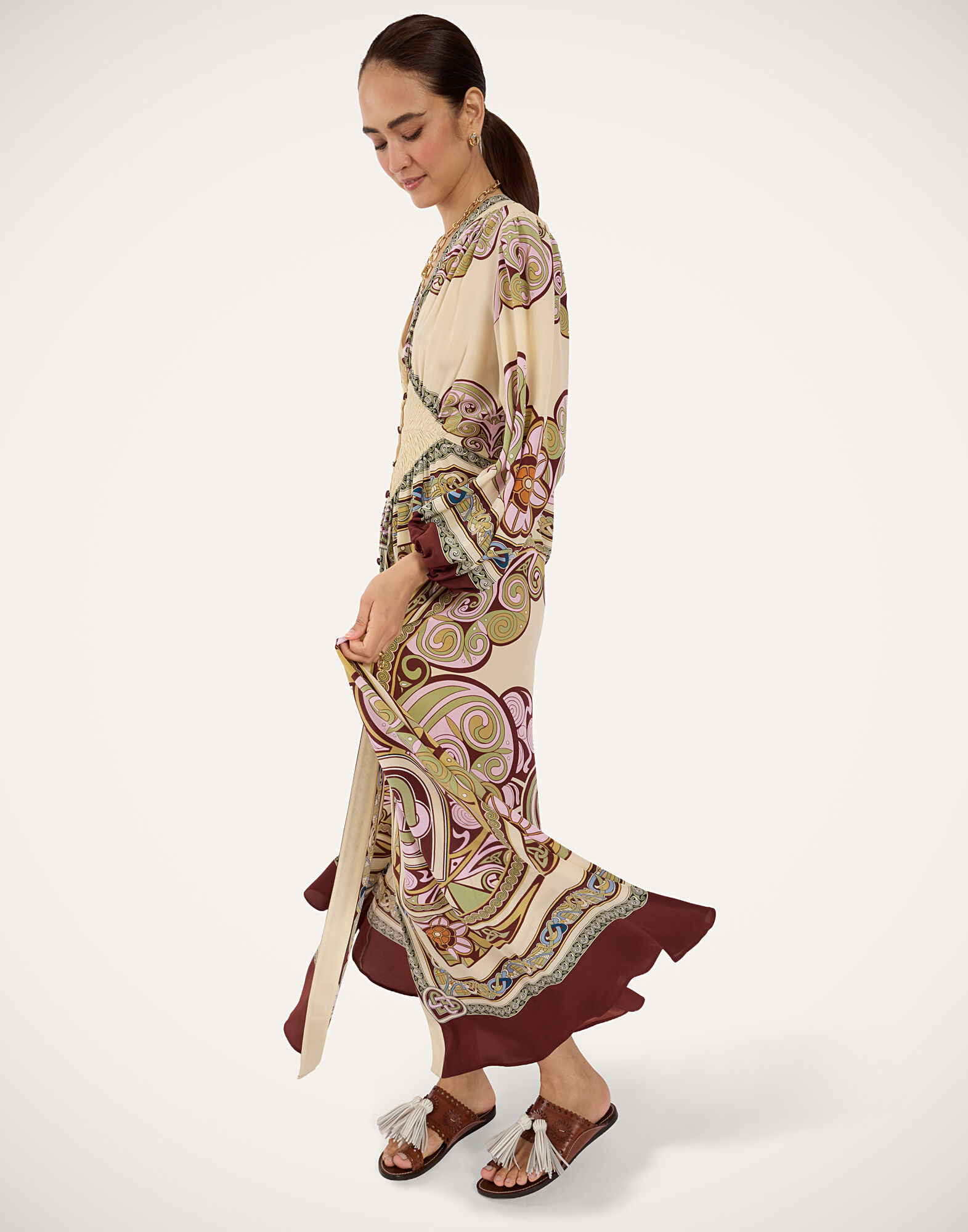 Long Camerino Dress La DoubleJ: Kells Placée Light Green DRE0720CRE010