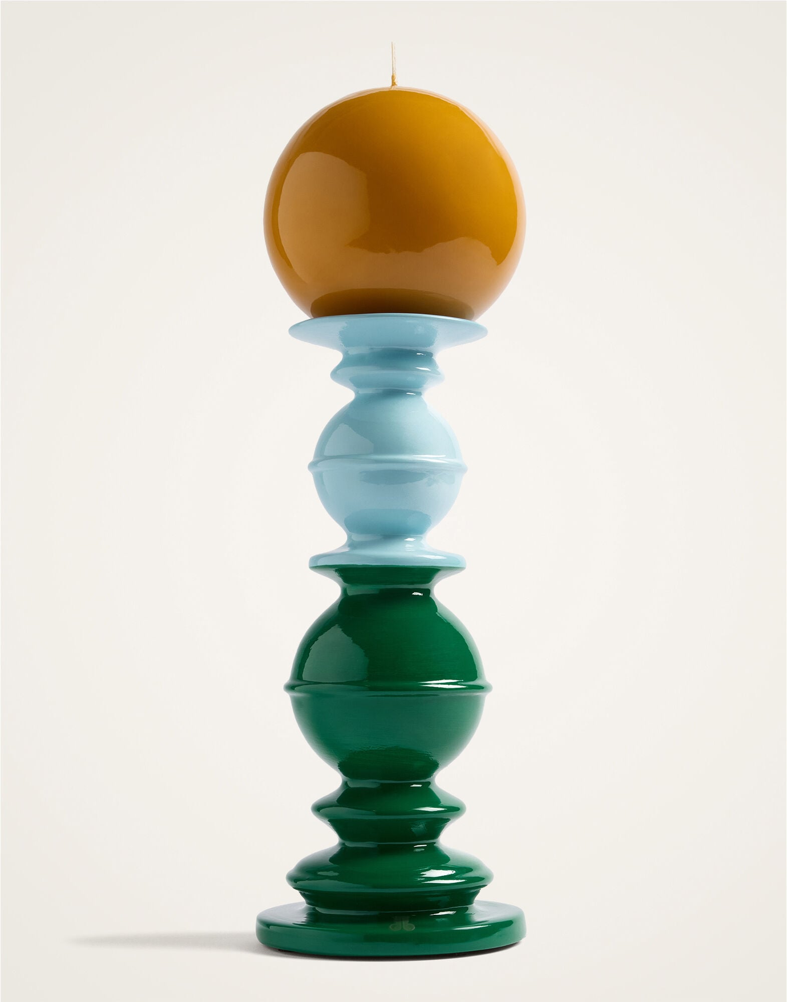 Space Pillar Candle La DoubleJ: Color Block Green, Light Blue, Saffron OTC0012CEW001