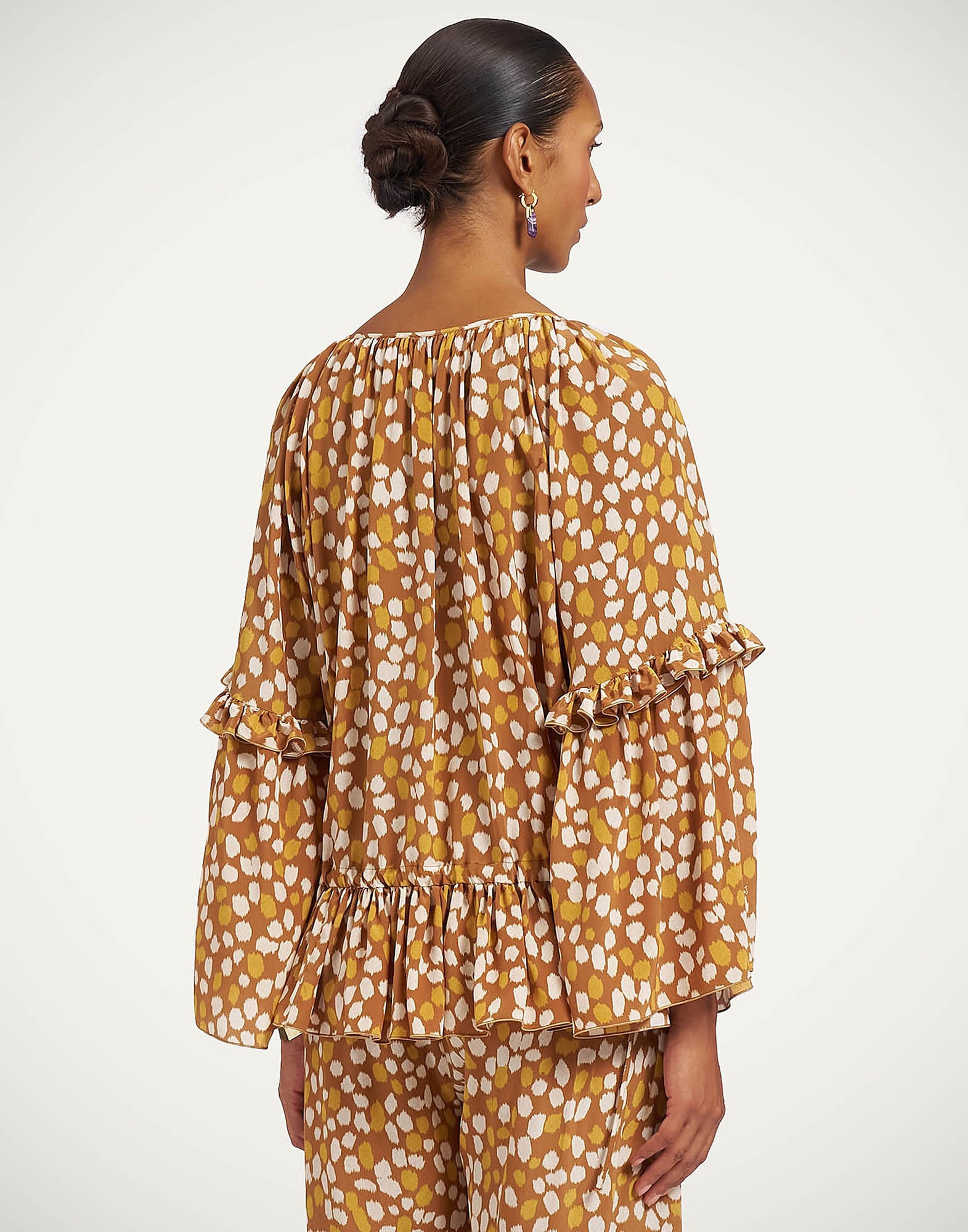 Boho Blouse La DoubleJ: Spots Caramel Boho Blouse La DoubleJ: Spots Caramel TOP0149CRE001