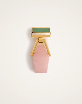 Portal Brooch La DoubleJ: 24k Gold Plate & Pink Resin BCH0002POL014