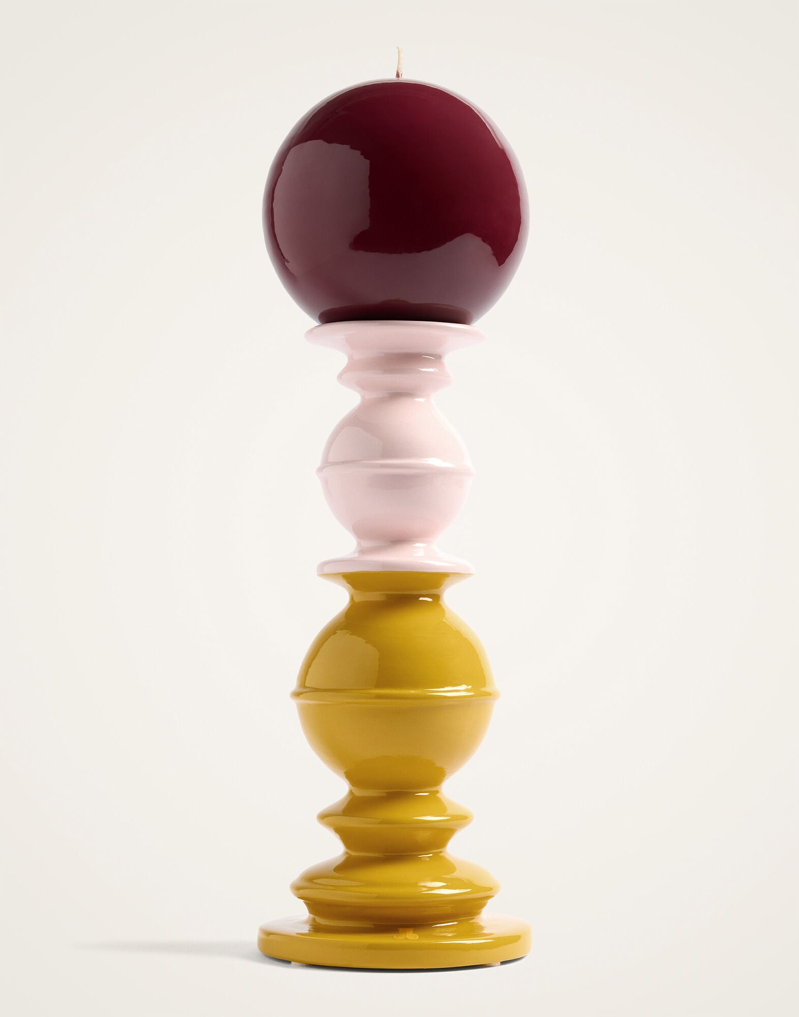 Space Pillar Candle La DoubleJ: Color Block Saffron, Light Pink, Bordeaux Space Pillar Candle La DoubleJ: Color Block Saffron, Light Pink, Bordeaux OTC0012CEW001