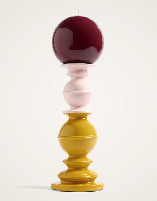 Space Pillar Candle La DoubleJ: Color Block Saffron, Light Pink, Bordeaux Space Pillar Candle La DoubleJ: Color Block Saffron, Light Pink, Bordeaux OTC0012CEW001