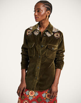 Better Than Your Boyfriend's Jacket La DoubleJ: Solid Moss Green JAC0156VEL011