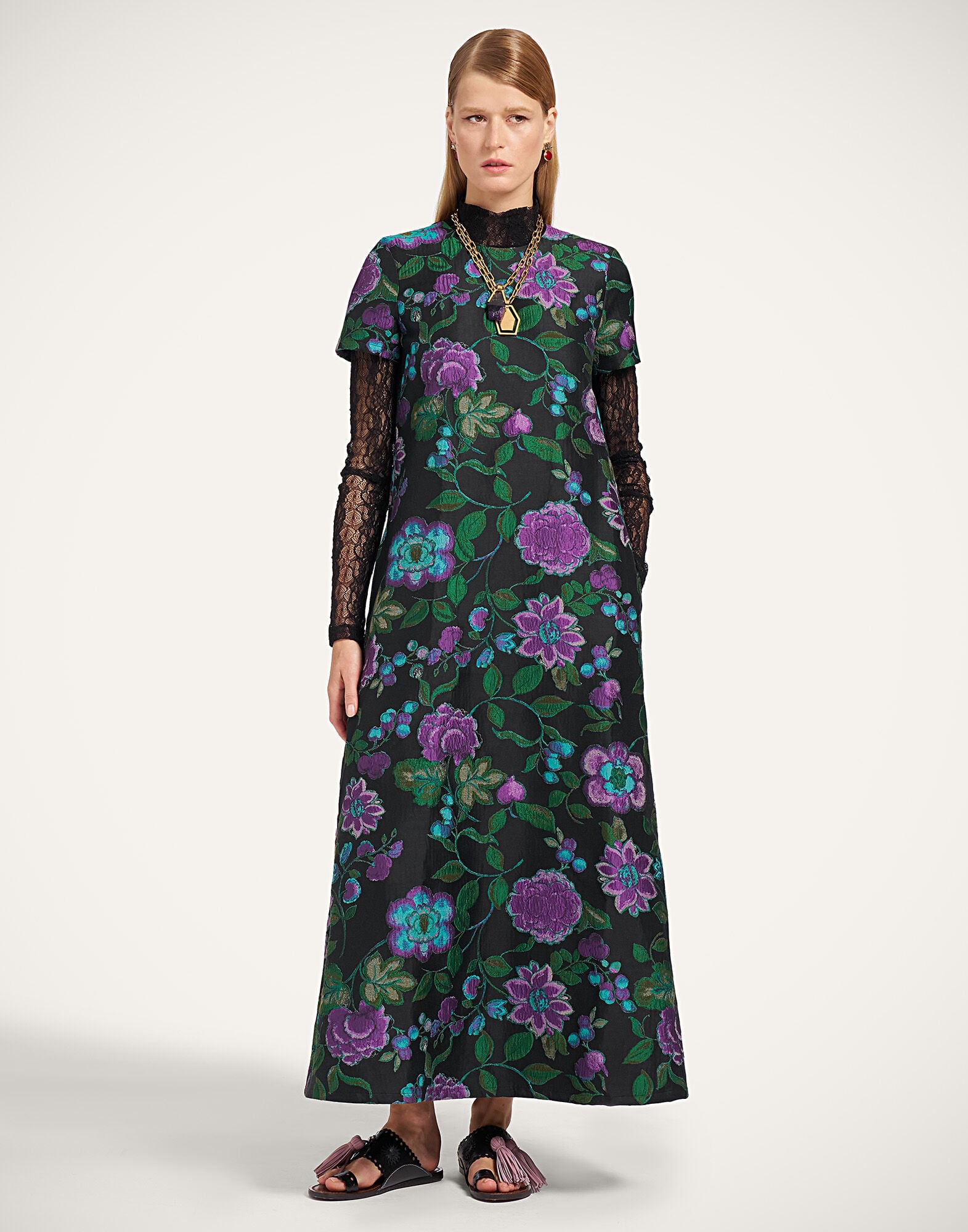Swing Dress La DoubleJ: Botanical Black DRE0001JCQ144