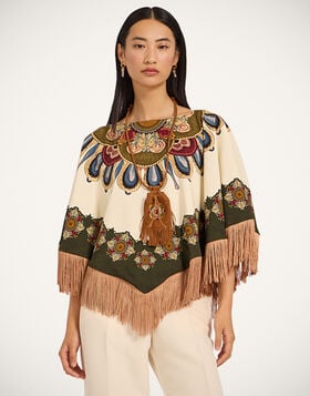 Reversible Mini Poncho La DoubleJ: Nucleus Placée Off White SCA0077VIS011
