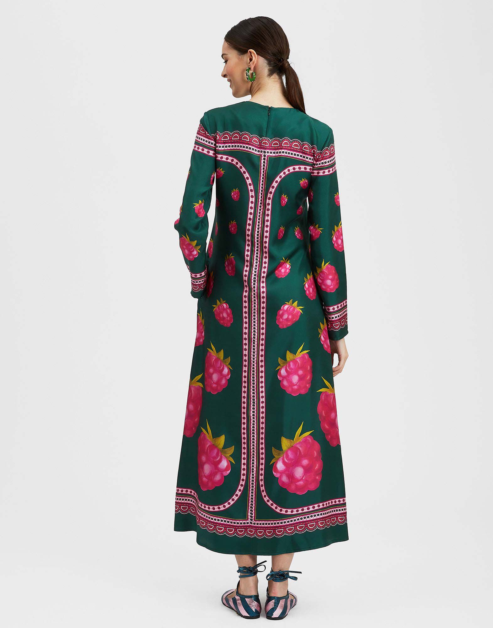 Long Sleeve Swing Dress La DoubleJ: Lampone Placée Emerald Long Sleeve Swing Dress La DoubleJ: Lampone Placée Emerald DRE0231SIL006