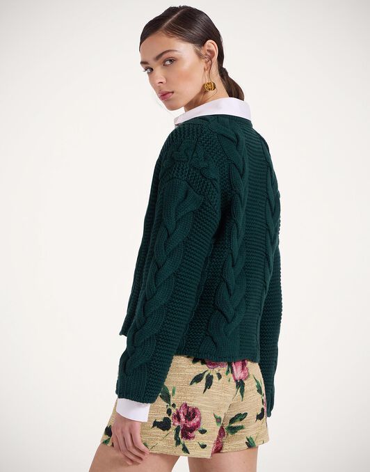 Portrait Cardigan La DoubleJ: Solid Green Portrait Cardigan La DoubleJ: Solid Green PUL0211KNI120