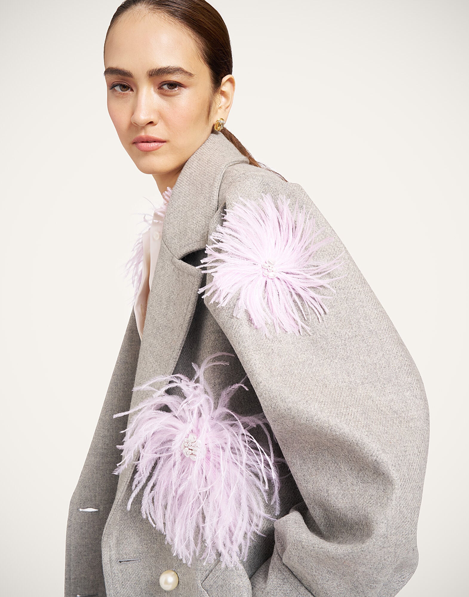 Victoria Coat La DoubleJ: Solid Grey Victoria Coat La DoubleJ: Solid Grey JAC0206WOL039