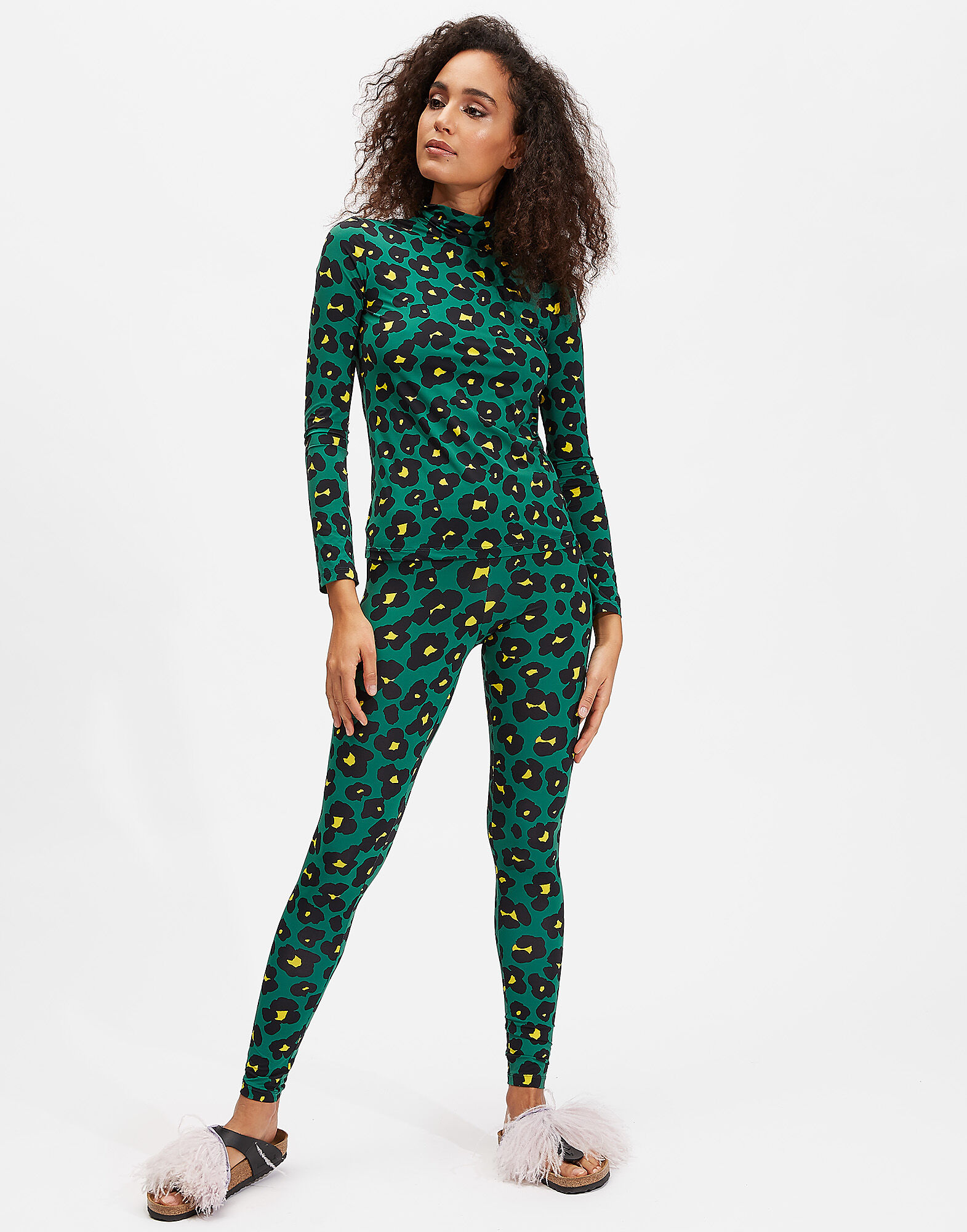 Leggings La DoubleJ: Flower Leopard Verde Leggings LaDoubleJ: Flower Leopard Verde TRO0013JER005