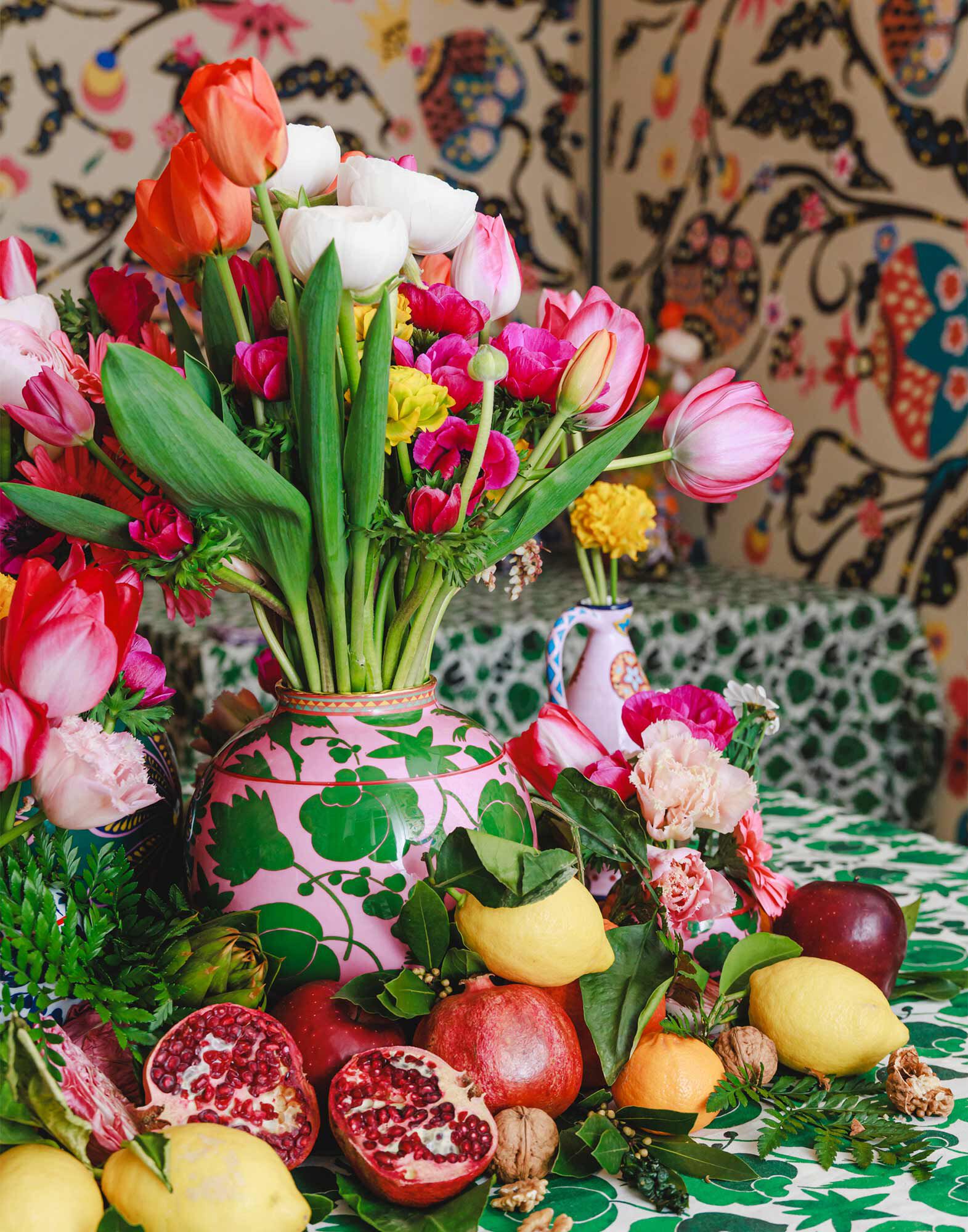 花瓶・フラワースタンド Toscanvetro Bubble Vase in Wildbird Rosa/Verde | La DoubleJ Homeware