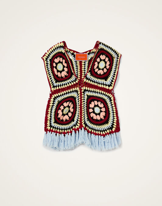 Sole Star Crochet Top La DoubleJ: Multicolor Red & Black Sole Star Crochet Top La DoubleJ: Multicolor Red & Black PUL0306KNI161