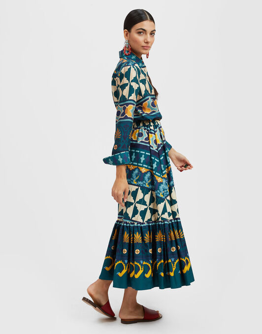 Sunset Skirt La DoubleJ: Casareale Placèe Emerald Sunset Skirt La DoubleJ: Casareale Placèe Emerald SKI0068COT039