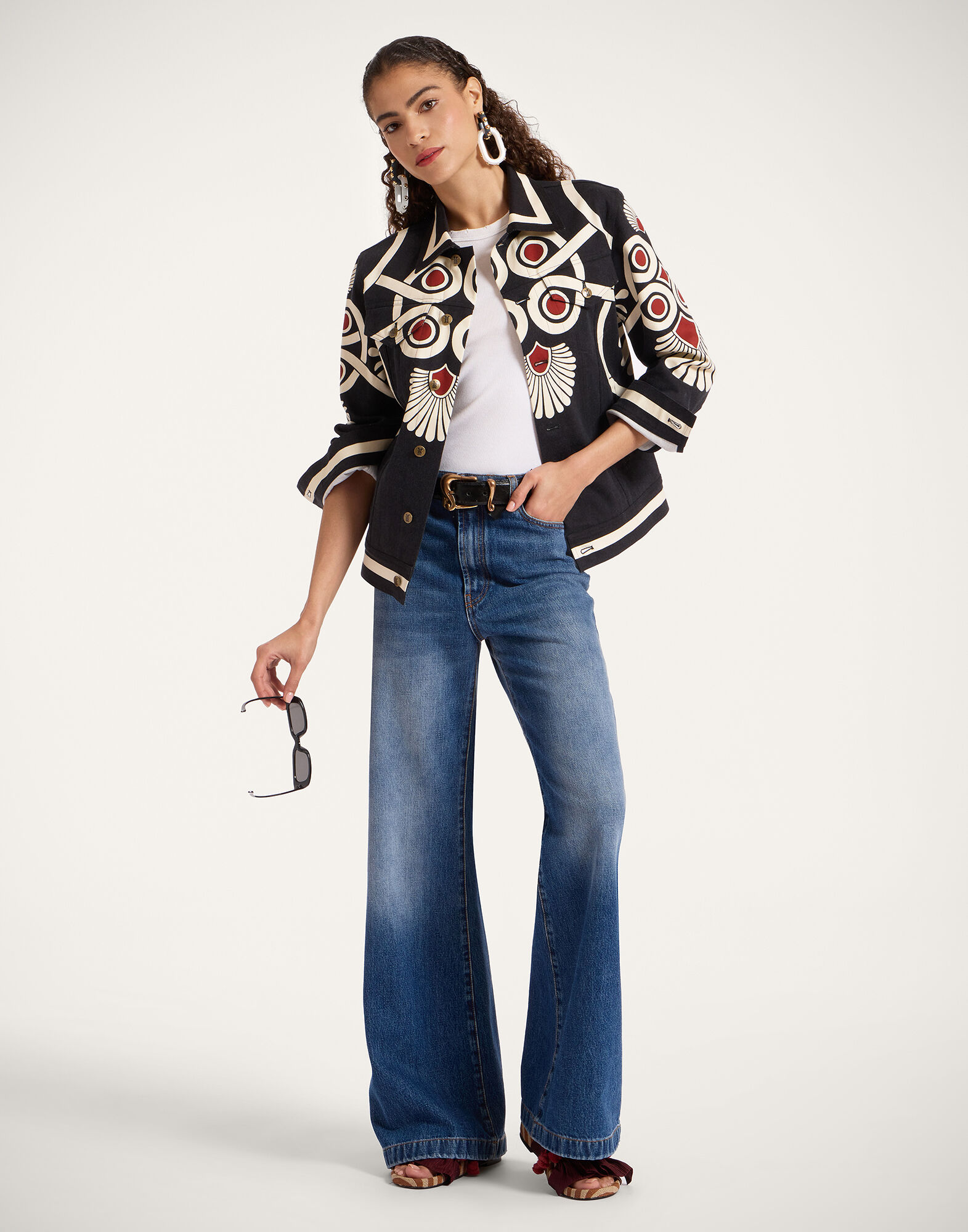 JJ Jean Jacket La DoubleJ: Medallion Placée Black JAC0070DEN001