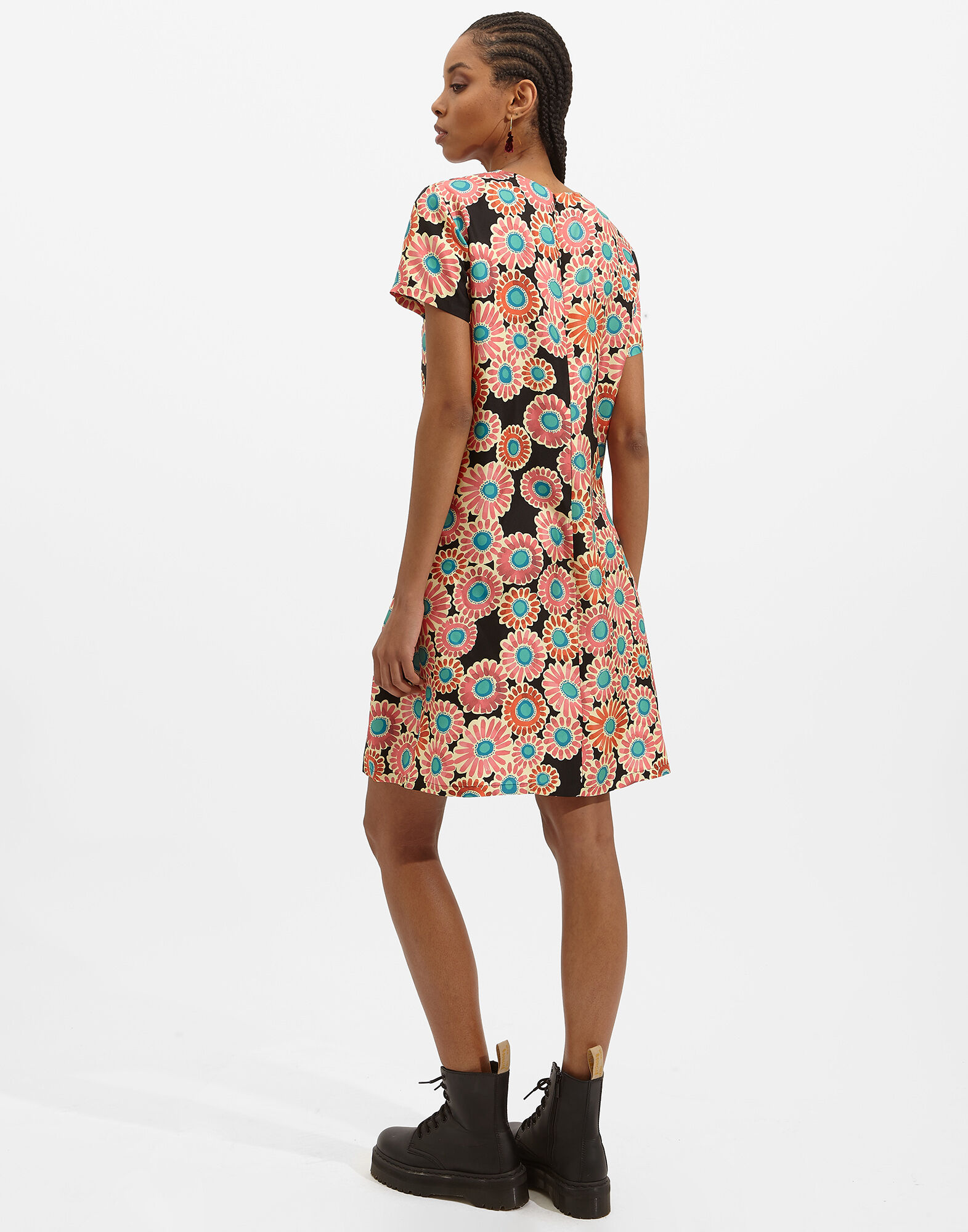 Mini Swing Dress La DoubleJ: Crazy Daisy Black Mini Swing Dress La DoubleJ: Crazy Daisy Black DRE0963SIL006