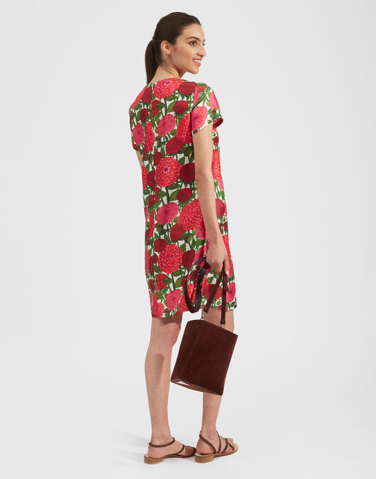 Mini Swing Dress La DoubleJ: Pink Dahlias Mini Swing Dress La DoubleJ: Pink Dahlias DRE0963SIL006