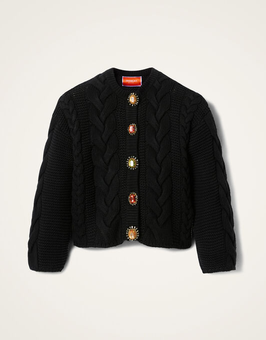 Portrait Cardigan La DoubleJ: Solid Black PUL0211KNI120