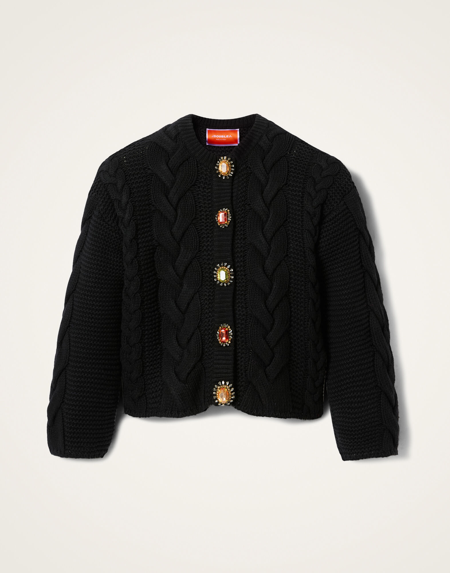 Portrait Cardigan La DoubleJ: Solid Black PUL0211KNI120