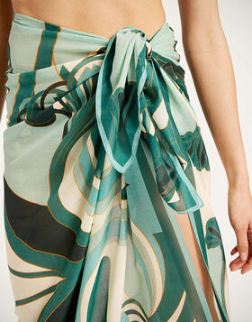 Pareo La DoubleJ: Blooming Tulip Placée Dark Green SCA0051COT021