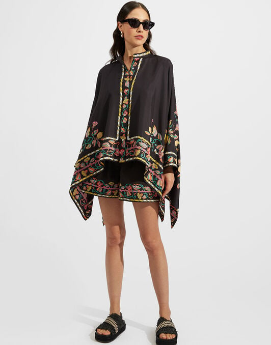 Foulard Shirt La DoubleJ: Borboni Placée Nero SHI0167LAC008