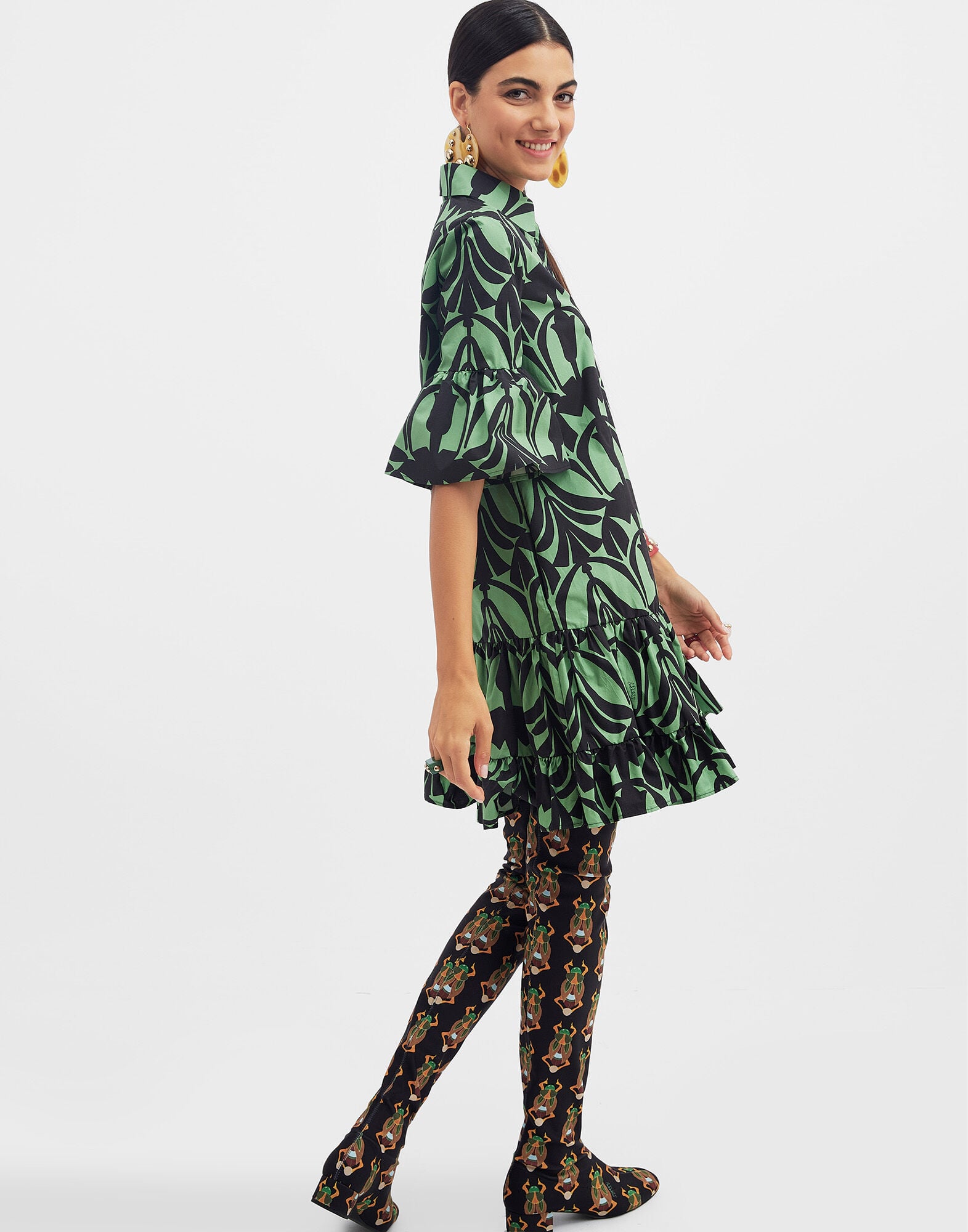 Choux Dress La DoubleJ: Papyrus Green DRE0205COT015