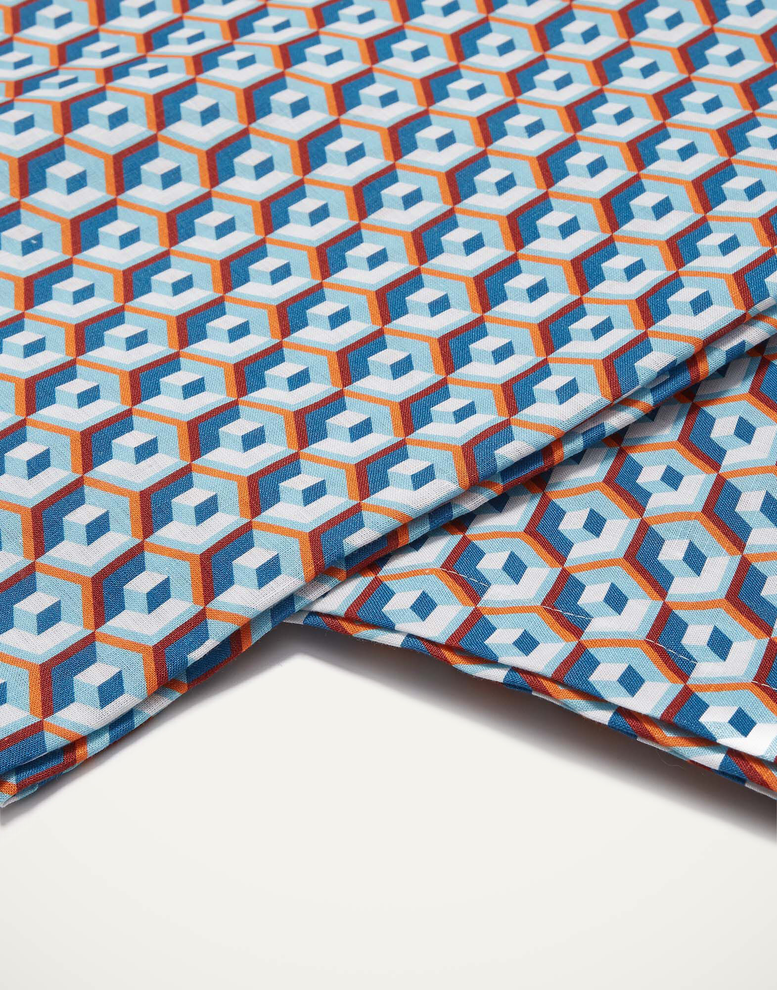 Medium Tablecloth (180x280) La DoubleJ: Cubi Blu TBC0002LIN001