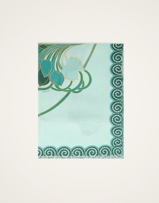 Scarf (70X180) La DoubleJ: Blooming Tulip Placée Mint Scarf (70X180) La DoubleJ: Blooming Tulip Placée Mint SCA0097MOS001