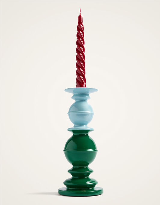 Space Pillar Candle La DoubleJ: Color Block Green, Light Blue, Saffron OTC0012CEW001