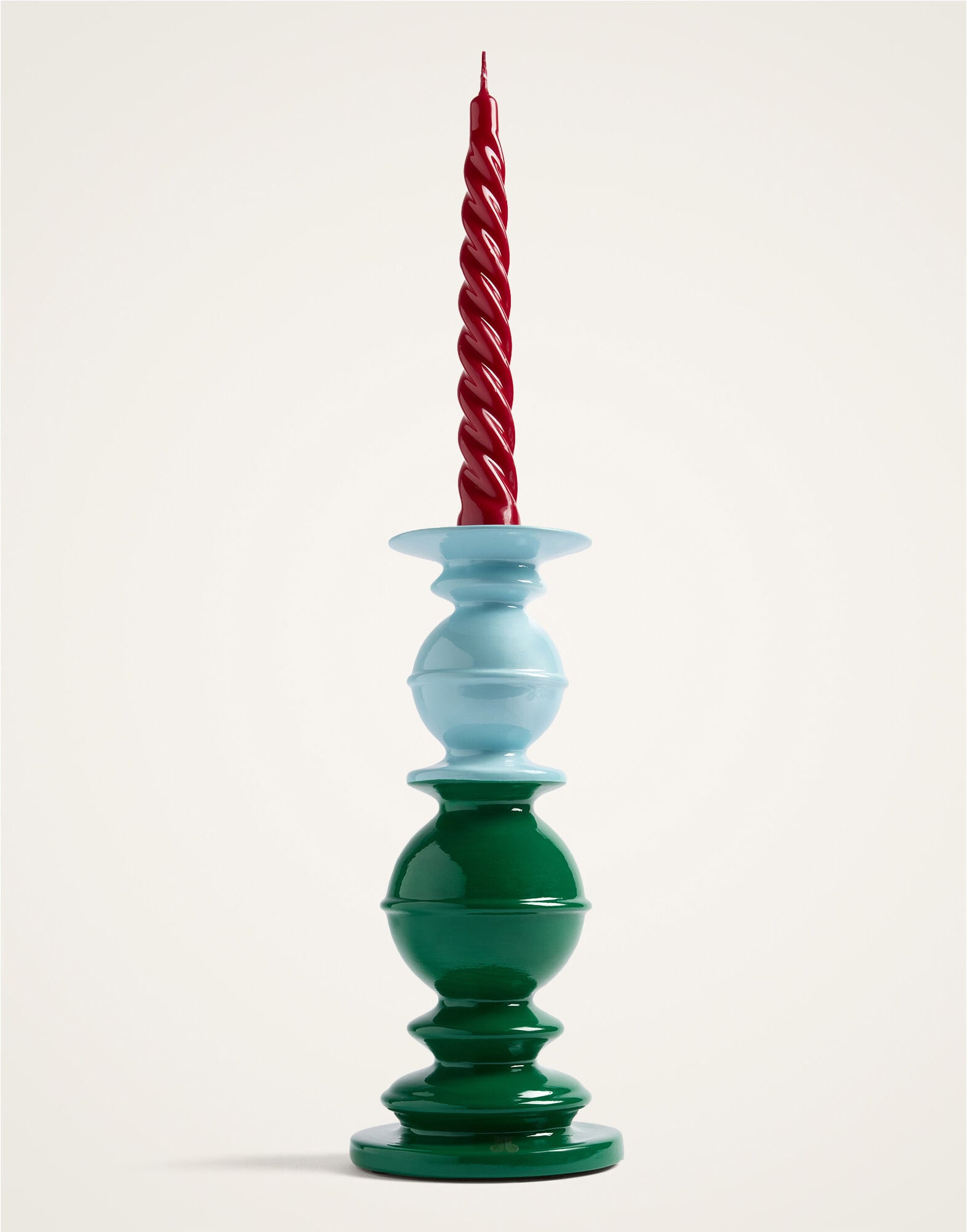 Space Pillar Candle La DoubleJ: Color Block Green, Light Blue, Saffron OTC0012CEW001
