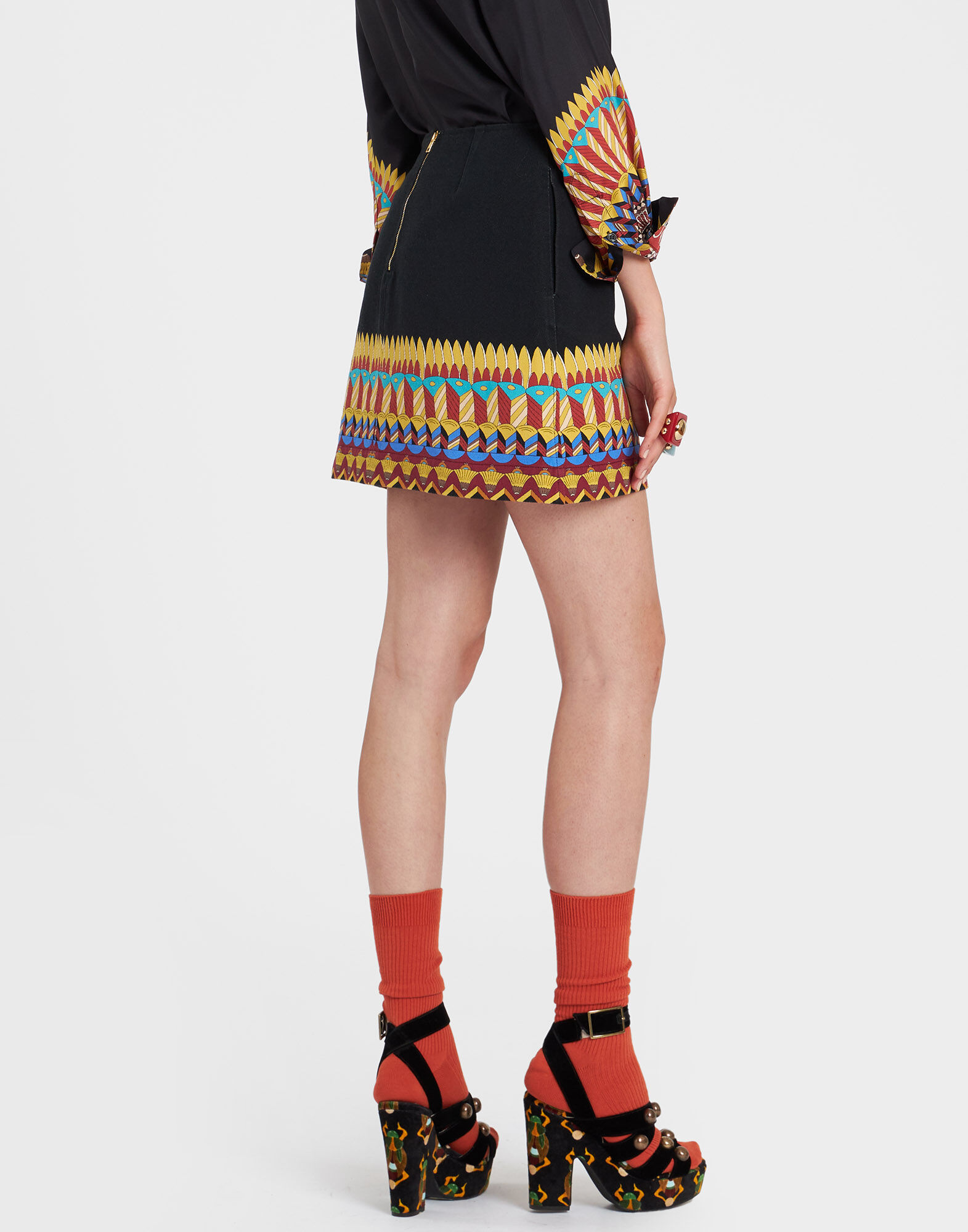 Foulard Mini Skirt La DoubleJ: Delta Placée Black SKI0185SAB001