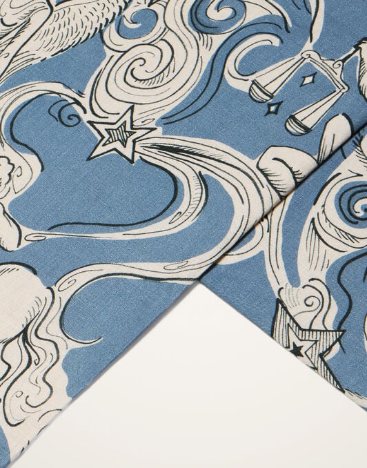 Large Tablecloth La DoubleJ: Cosmos Light Blue TBC0018LIN008