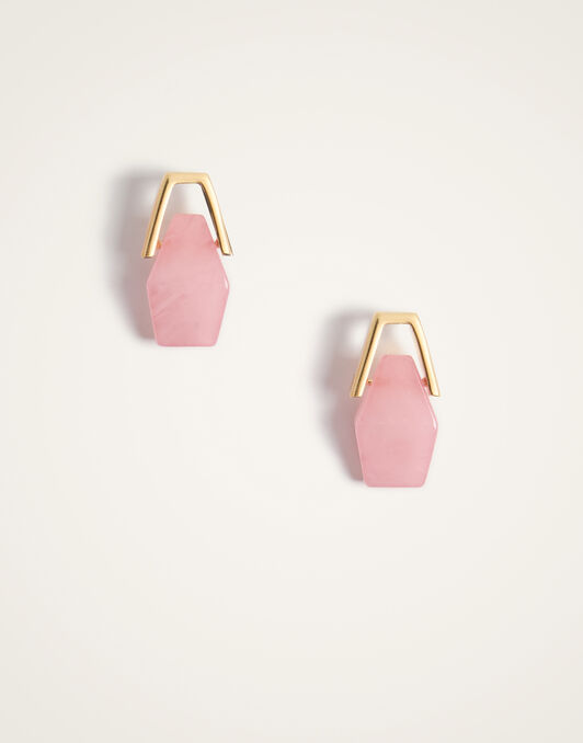 Portal Earrings La DoubleJ: 24K Gold Plate & Pink Resin Portal Earrings La DoubleJ: 24K Gold Plate & Pink Resin EAR0051POL014