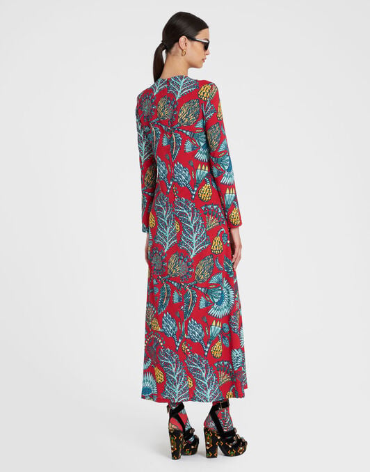 Long Sleeve Swing Dress La DoubleJ: Sicomore Red Long Sleeve Swing Dress La DoubleJ: Sicomore Red DRE0184VIS001